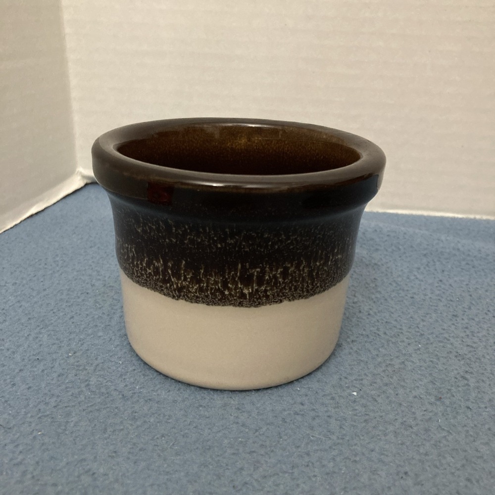 Longaberger American Craft Traditions Brown & Ivory 1 Pint Serving Crock